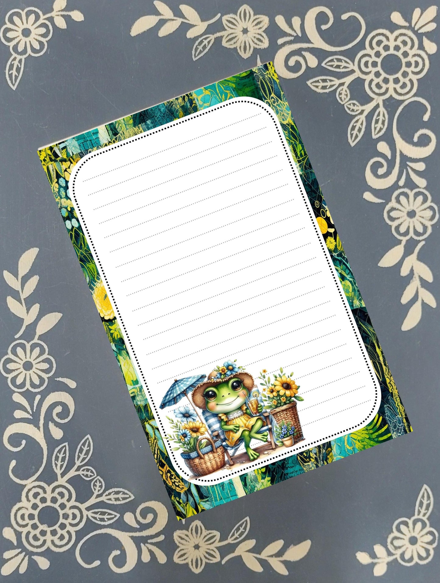 Personalized Frog Umbrella Notepad | Cute Whimsical Stationery