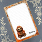 Personalized Sloth Wearing an Autumn Fall Hoodie, Notepad Stationery