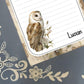 Personalized Owl, Barn Owl, Notepad Stationery