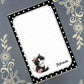 Personalized Cat, Black and White Kitten, Polka Dot, Notepad Stationery