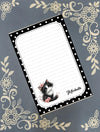 Personalized Cat, Black and White Kitten, Polka Dot, Notepad Stationery