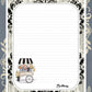 Personalized Damask Flower Cart, Stationery Kit, Letter Writing Set, Snail Mail, Pen Pal