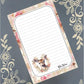 Personalized Deer, pink flowers, Notepad Stationery