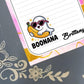 Personalized Boonana, Ghost wearing Pink Sunglasses holding a Banana, Halloween, Notepad Stationery