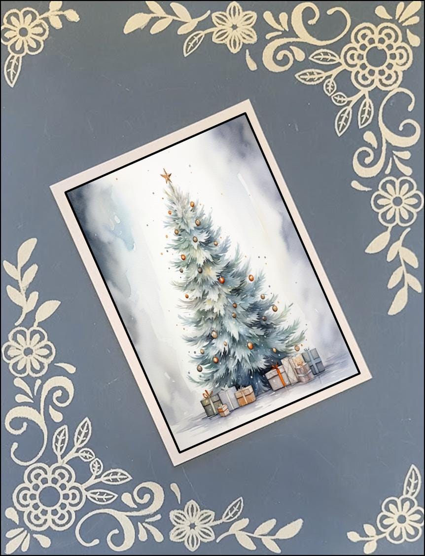 Christmas Tree, Greeting Card Bundle, 5x7 with Envelopes