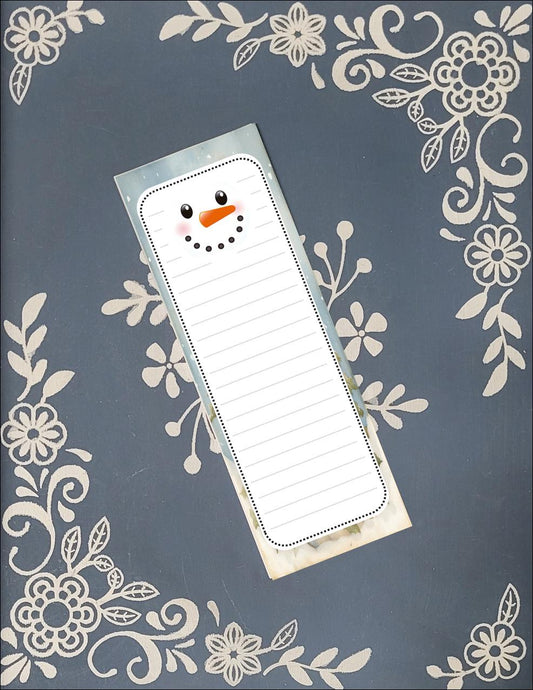 Magnetic Snowman Notepad | Holiday Fridge Grocery List 4x6