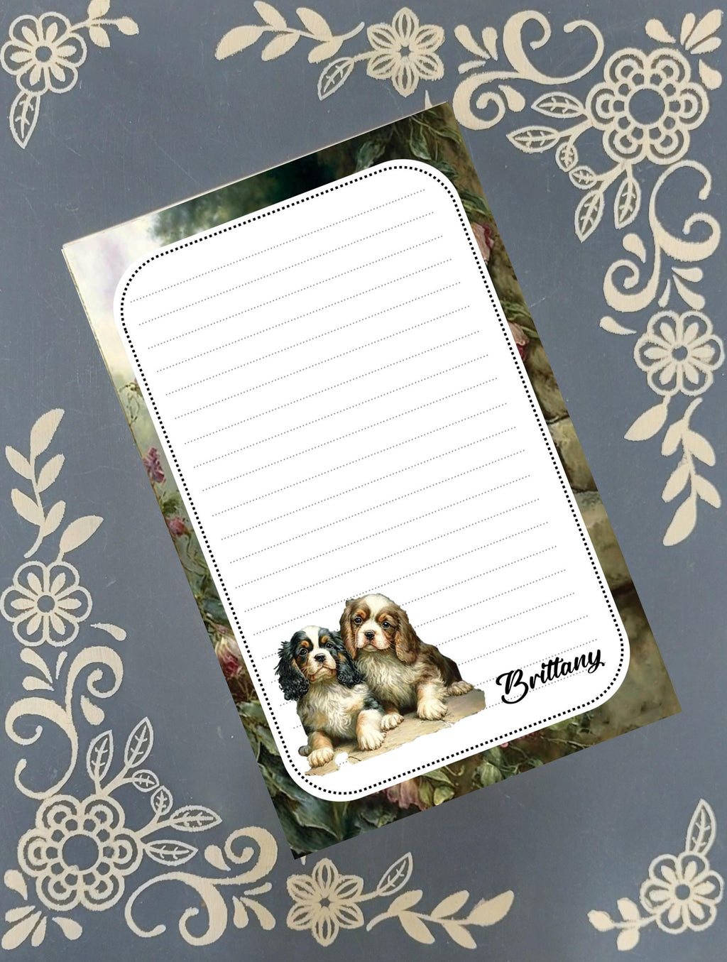 Personalized Dog, Cavalier King Charles Spaniel, Notepad Stationery