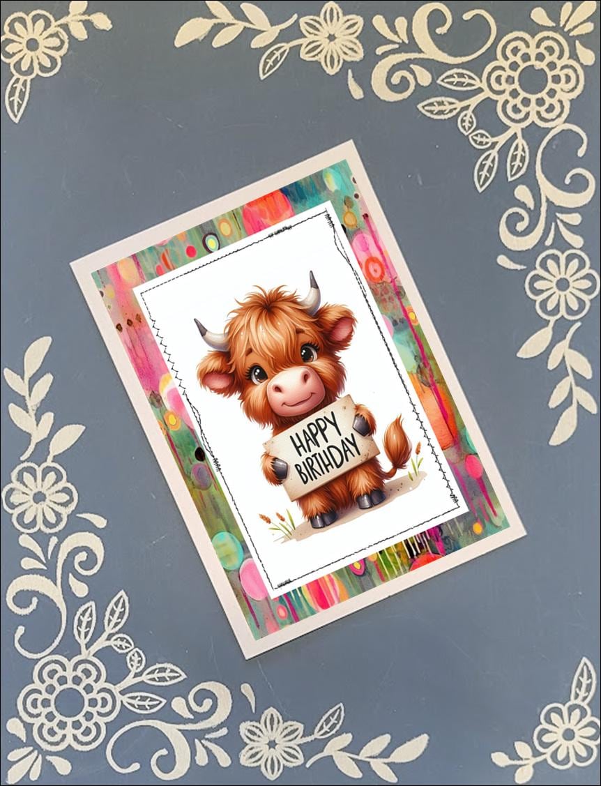 Cute Happy Birthday Animals 2, Greeting Card Bundle, 5x7 with Envelopes