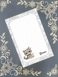 Personalized Cat, Grey Kitten, Notepad Stationery