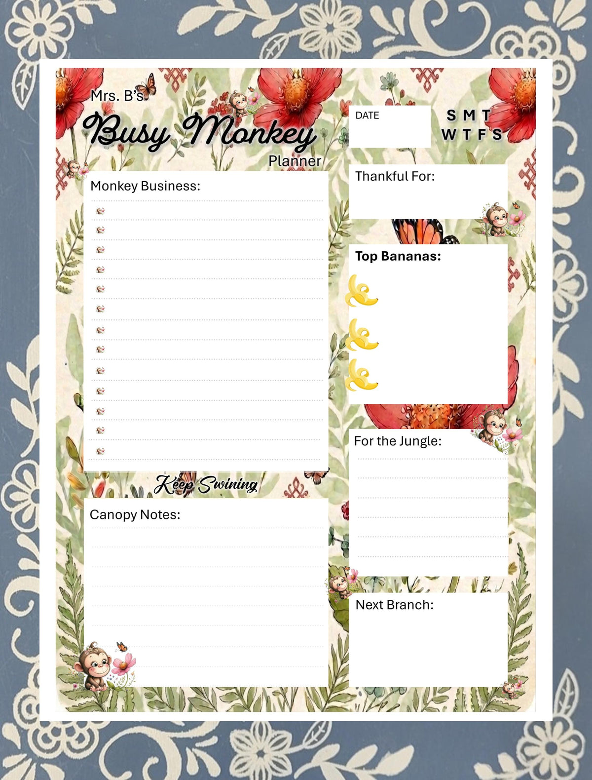 Busy Monkey Planner Notepad – Daily Schedule & To-Do List Planner Pad