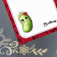 Personalized Pickle, Valentine's Day, Roses, Notepad Stationery