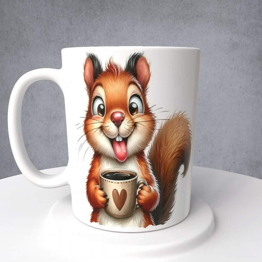 Squirrel, loves coffee, Mug or Tumbler