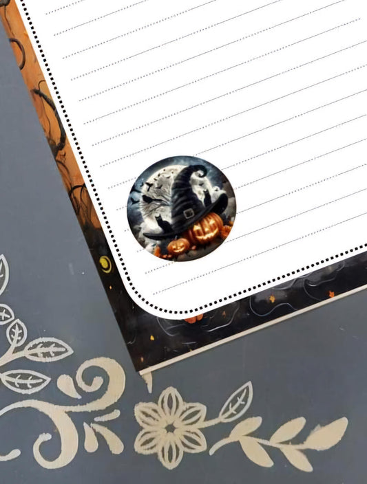 Personalized Witchy Pumpkin Notepad Stationery