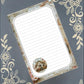 Personalized Home, antique lace background, Notepad Stationery