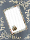 Personalized Home, antique lace background, Notepad Stationery