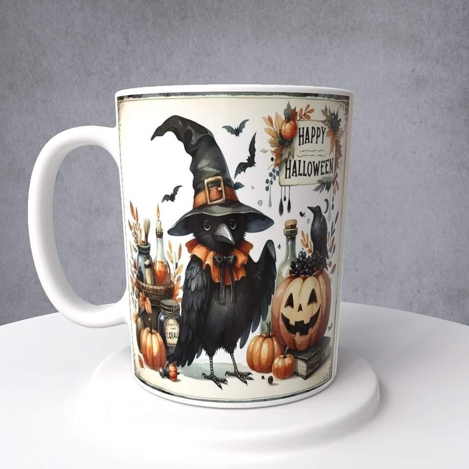 Happy Halloween Raven Mug or Tumbler