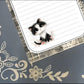 Personalized Cat Black & White Kitten, Grey Notepad Stationery
