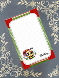 Personalized Bumble Bee with Christmas Lights, Winter, Holiday, Christmas, Notepad Stationery