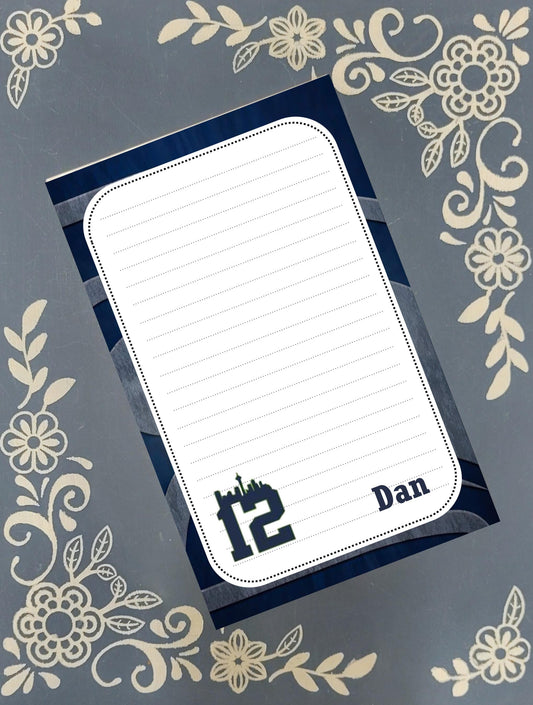 Personalized Seahawks Football, 12's, Seattle, Notepad Stationery