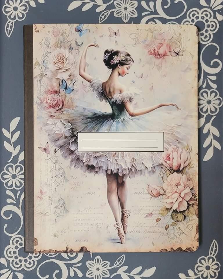Ballerina, blue ballerina, Covered Notebook
