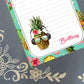 Personalized Pineapple 2, with headphones, Notepad Stationery
