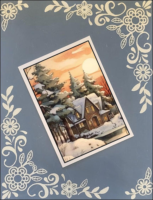 Christmas, Cabins, Greeting Card Bundle
