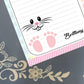 Personalized Easter Bunny Face and Feet, Notepad Stationery