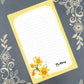 Personalized Daffodil Notepad | Custom Name Floral Stationery