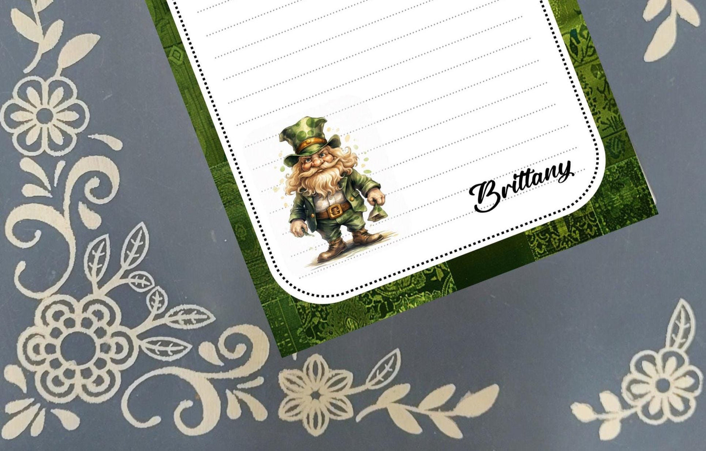 Personalized St. Patrick's Day, Leprechaun, Notepad Stationery