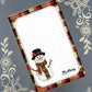 Personalized Snowman, Christmas, Winter, Holiday, Red Plaid, Notepad Stationery