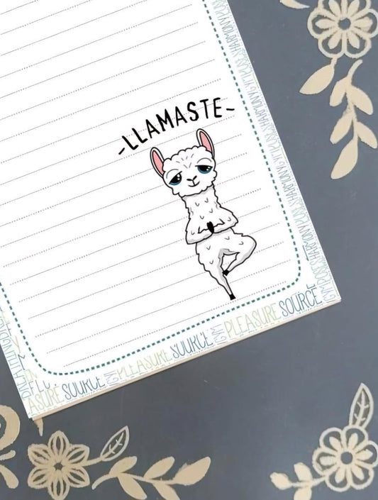 Personalized Yoga Namaste Llama = Llamaste, Yogi, Notepad Stationery