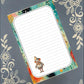 Personalized Clown, teal & orange, Notepad Stationery