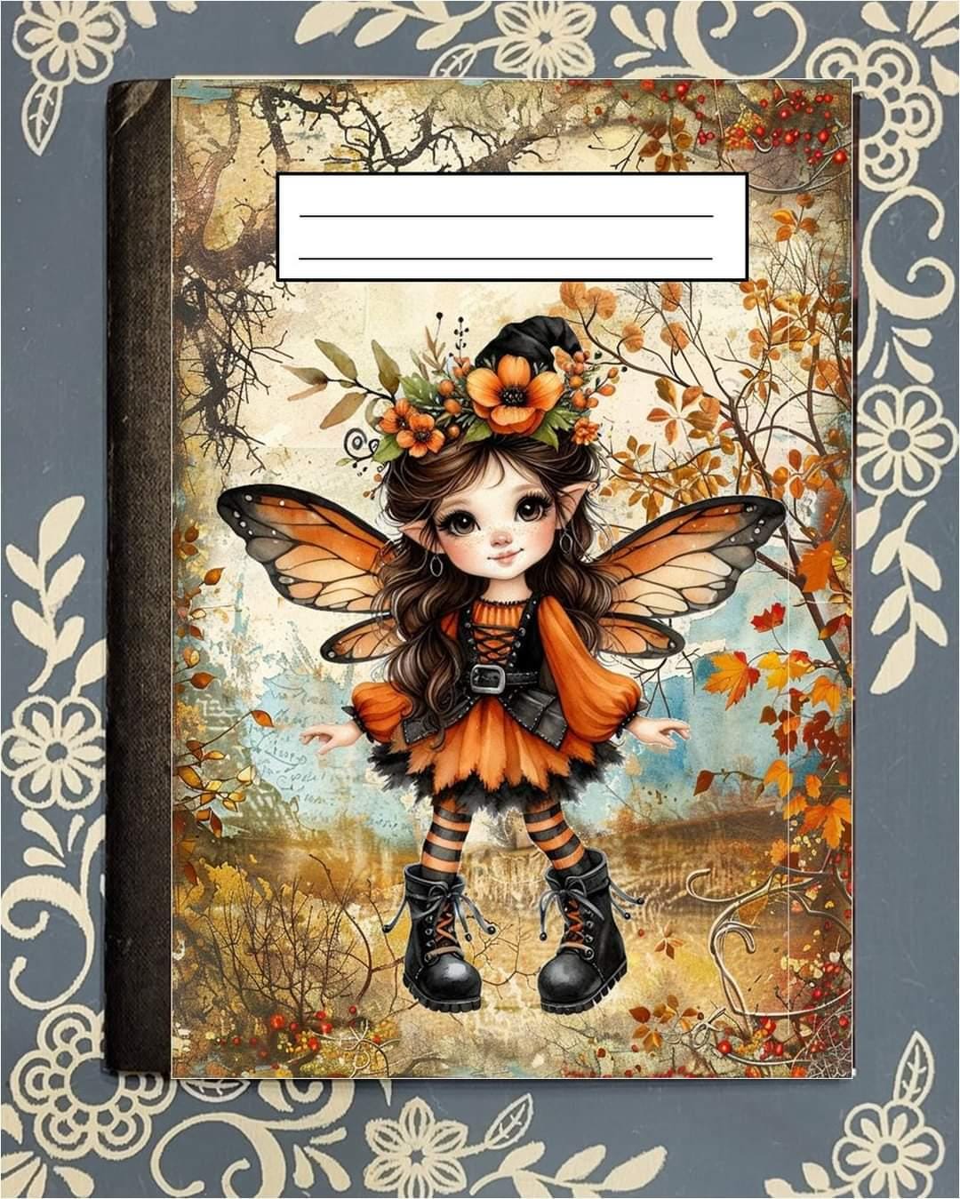 Fairy, Fall Fairy 4 Covered Notebook