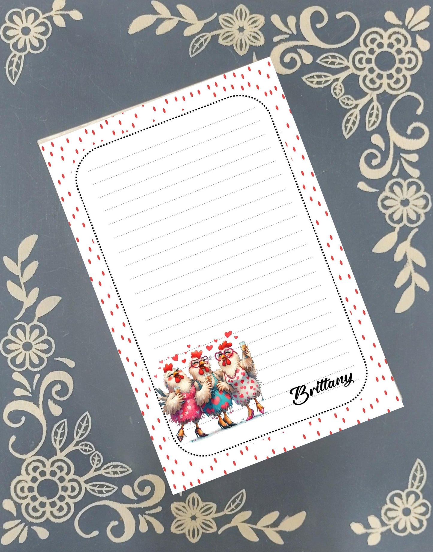 Personalized "Girls' Night Out" Hen Party Notepad, Valentine's Galentine's Notepad Stationery