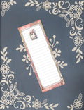 Gnome, Pink Flowers, Magnet Notepad List Pad