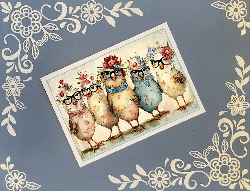 Fancy Chickens, Greeting Card Bundle, 5x7 with Envelopes