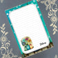 Personalized Flowers in Vases, Teal, Notepad Stationery