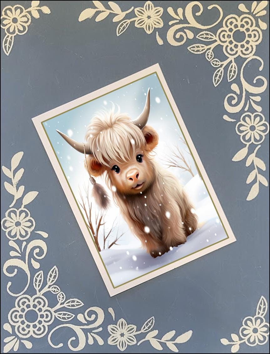 Christmas, Animals, Greeting Card Bundle, 5x7 with Envelopes