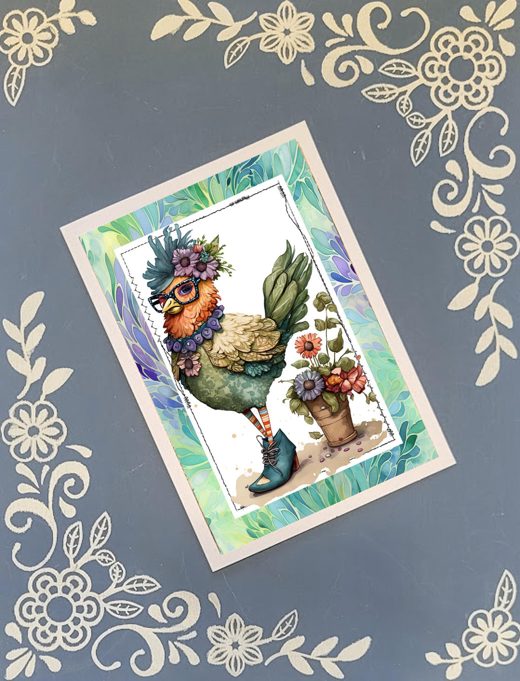 Fancy Chickens, Greeting Card Bundle, 5x7 with Envelopes