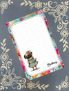 Personalized Pug in a Dress, Notepad Stationery