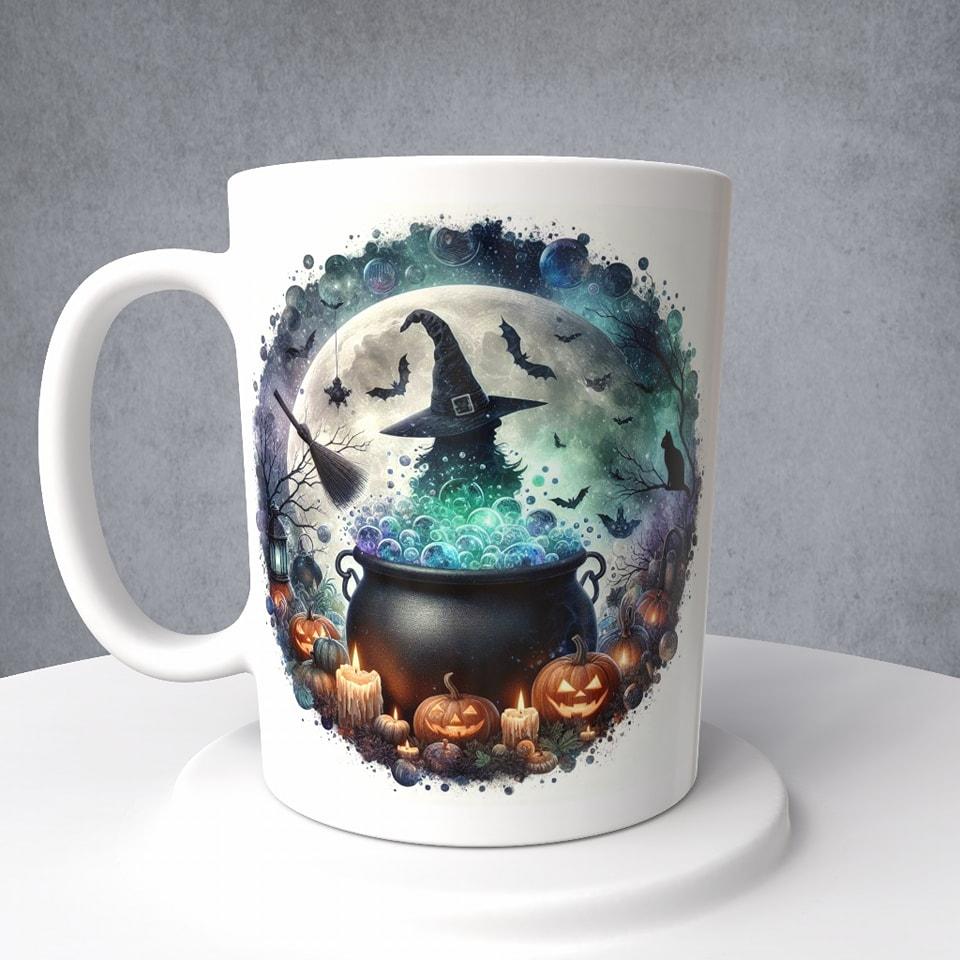 Witch Cauldron in a Full Moon Mug or Tumbler