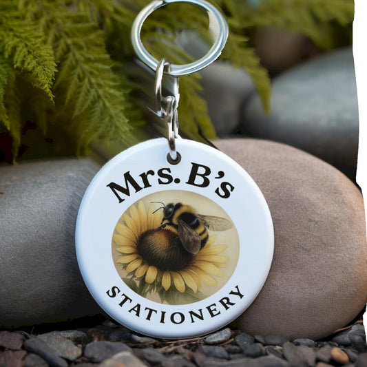 Mrs. B’s Swag Club Sunflower Bee Keychains & Bag Charms (Choose Your Shape)